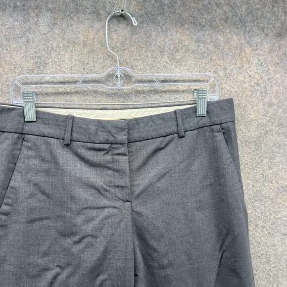 Theory Dress Pants Women 10 Charcoal Gray Wool Blend Straight Leg Modern Fit - Picture 3 of 11